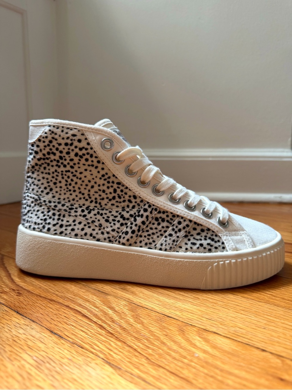 Anthropologie Gola Baseline High Safari Cheetah Animal Print Neutral Sneakers 7